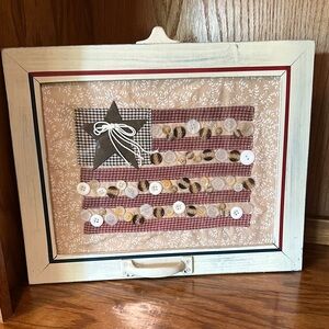 Rustic American Flag Button Art